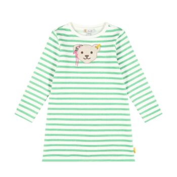 Steiff hosszú ujjú csíkos pamut ruha-Mini Girls Swan Lake kollekció zöld  | Bunny and Teddy