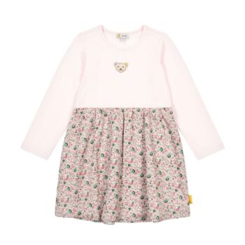 Steiff hosszú ujjú pamut ruha-Mini Girls Swan Lake kollekció világos rózsaszín  | Bunny and Teddy