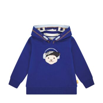 Steiff kapucnis pulóver, melegítő felső Mini Boys - Red Panda kék  | Bunny and Teddy