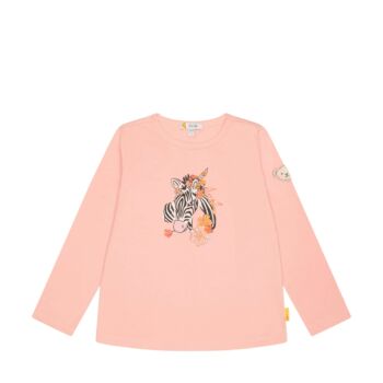 Steiff hosszú ujjú zebrás póló Mini Girls – Wild City kollekció rózsaszín  | Bunny and Teddy