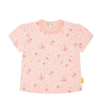 Steiff mintás rövid ujjú póló Baby Girls – Wild City kollekció rózsaszín  | Bunny and Teddy