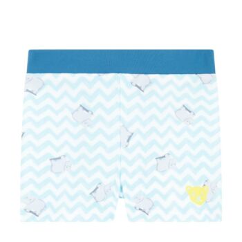 Steiff cikkcakk mintás fürdő short UPF50+ - Mini Boys Swimwear 2023 kollekció világos kék  | Bunny and Teddy