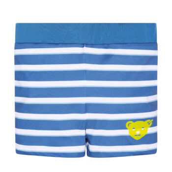 Steiff csíkos fürdő short UPF50+ - Mini Boys Swimwear 2023 kollekció kék  | Bunny and Teddy