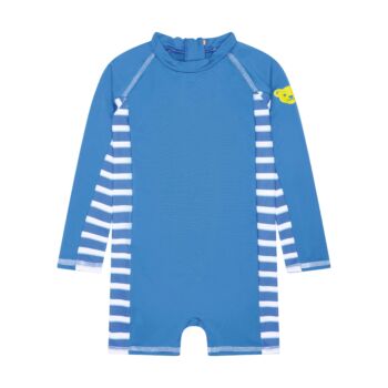 Steiff csíkos strand overál UPF50+ - Mini Boys - Swimwear 2023 kollekció kék  | Bunny and Teddy