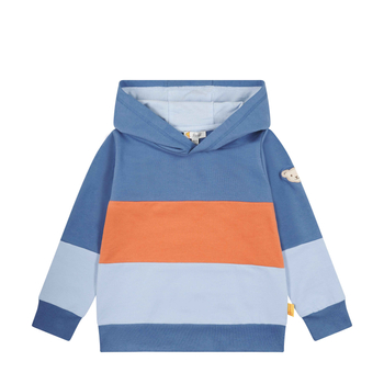 Steiff kapucnis pulóver vastag csíkokkal  - Mini Boys -Catcher kollekció kék  | Bunny and Teddy