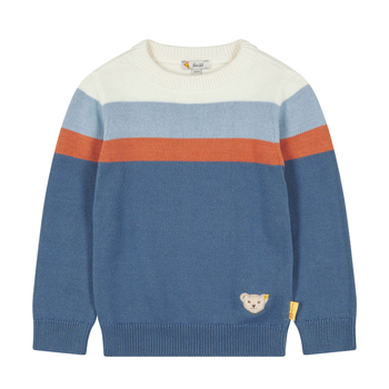 Steiff kötött pamut pulóver - Mini Boys -Catcher kollekció kék  | Bunny and Teddy