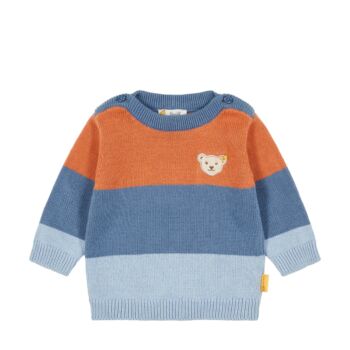 Steiff kötött pulóver - Baby boys - Catcher kollekció kék  | Bunny and Teddy