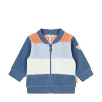 Steiff cipzáros karidán fleece anyagból - Baby boys - Catcher kollekció kék  | Bunny and Teddy