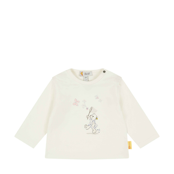 Steiff hosszú ujjú nyakán patentos póló - Baby girls - Butterfly kollekció krém  | Bunny and Teddy
