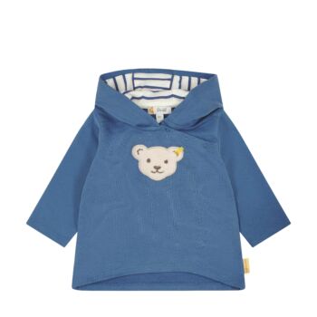 Steiff kapucnis pulóver elől patentokkal - Baby girls - Butterfly kollekció kék  | Bunny and Teddy