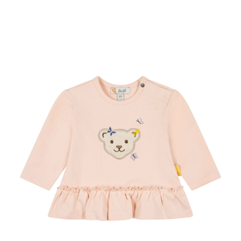 Steiff hosszú ujjú fodros póló - Baby girls - Butterfly kollekció világos rózsaszín  | Bunny and Teddy