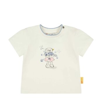 Steiff rövid ujjú póló a nyakán patenttal - Baby girls - Butterfly kollekció krém  | Bunny and Teddy