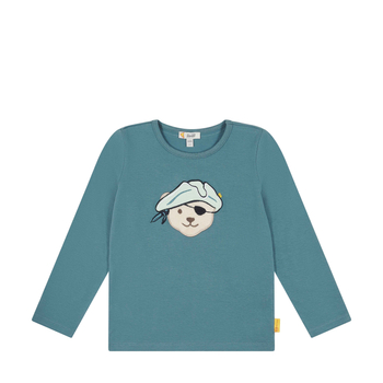 Steiff hosszú ujjú kalózfejes póló - Mini Boys - Aligator Island kollekció türkiz  | Bunny and Teddy