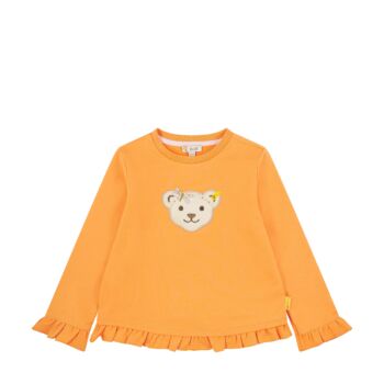 Steiff fordos aljú pamut pulóver - Mini Girls - Blossom kollekció narancssárga  | Bunny and Teddy