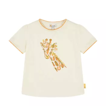Steiff rövid ujjú zsiráfos póló - Mini Girls - Blossom kollekció bézs  | Bunny and Teddy
