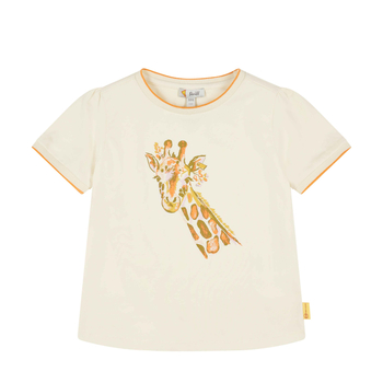 Steiff rövid ujjú zsiráfos póló - Mini Girls - Blossom kollekció bézs  | Bunny and Teddy
