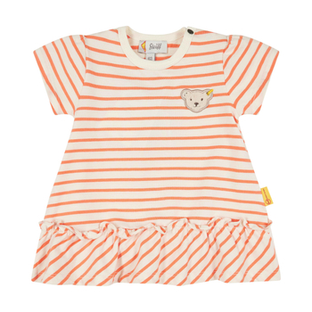 Steiff rövid ujjú csíkos ruha - Baby girls - Blossom kollekció narancssárga  | Bunny and Teddy
