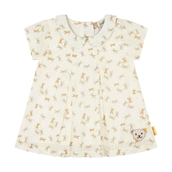 Steiff rövid ujjú galléros szitakötő mintás ruha - Baby girls - Blossom kollekció bézs  | Bunny and Teddy