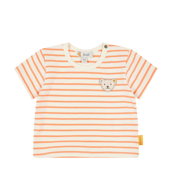 Steiff csíkos rövid ujjú póló - Baby girls - Blossom kollekció narancssárga  | Bunny and Teddy