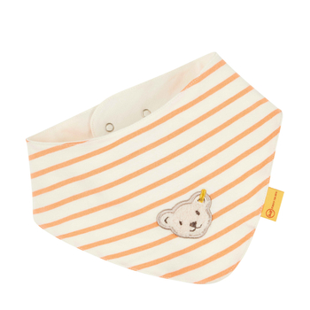 Steiff csíkos háromszög alakú kendő, nyálkendő - Baby girls - Blossom kollekció narancssárga  | Bunny and Teddy