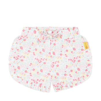 Steiff rövidnadrág színes virágokkal - Baby girls - California Dream kollekció fehér  | Bunny and Teddy
