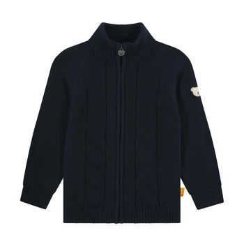 Steiff kötött kardigán cipzárral - Mini Boys - Nordicland kollekció sötétkék/fekete  | Bunny and Teddy Steiff kötött kardigán cipzárral - Mini Boys - Nordicland kollekció sötétkék/fekete  | Bunny and Teddy